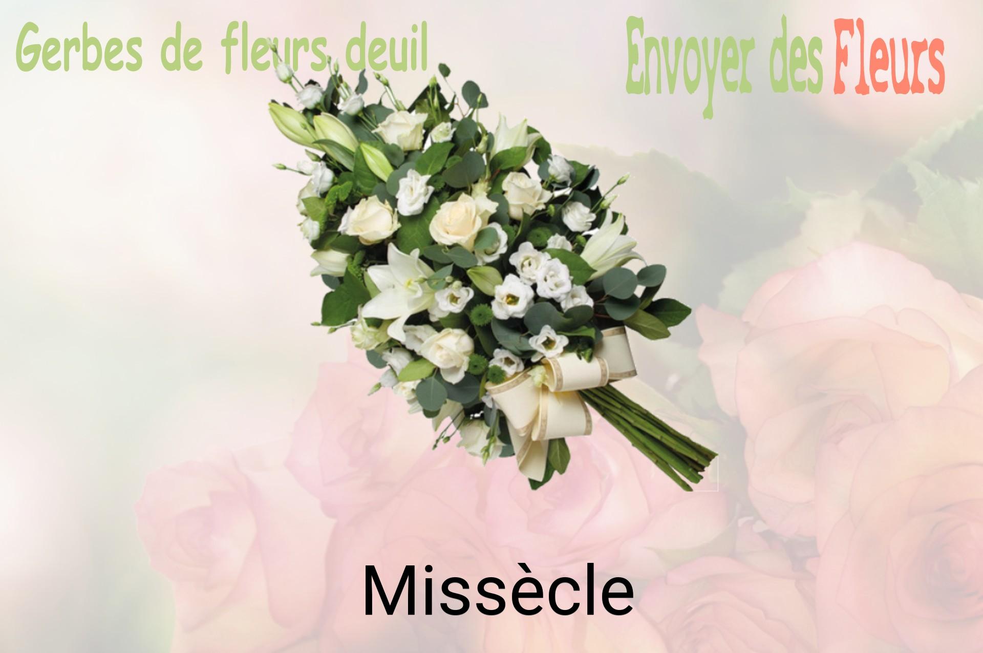 Gerbe de fleurs de deuil livrée à Missècle